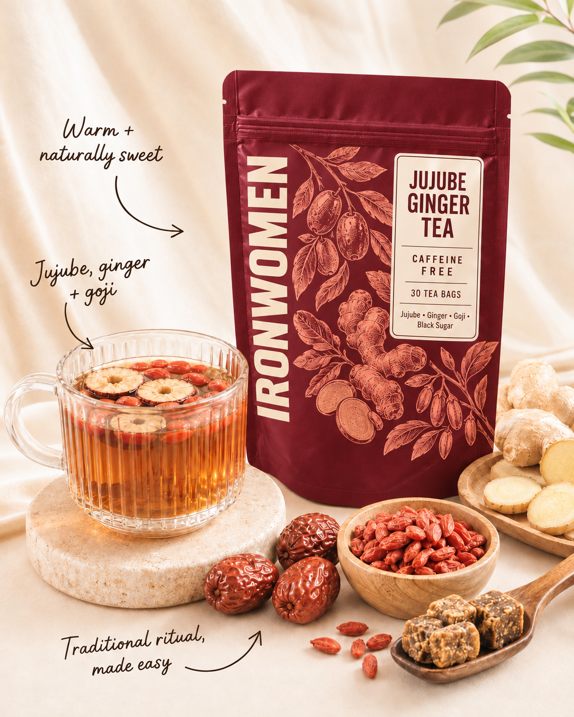 IronWomen Jujube Ginger Tea daily ritual