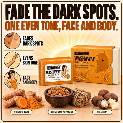 Washaway Kojic Bar: fade the dark spots, one even tone, face and body