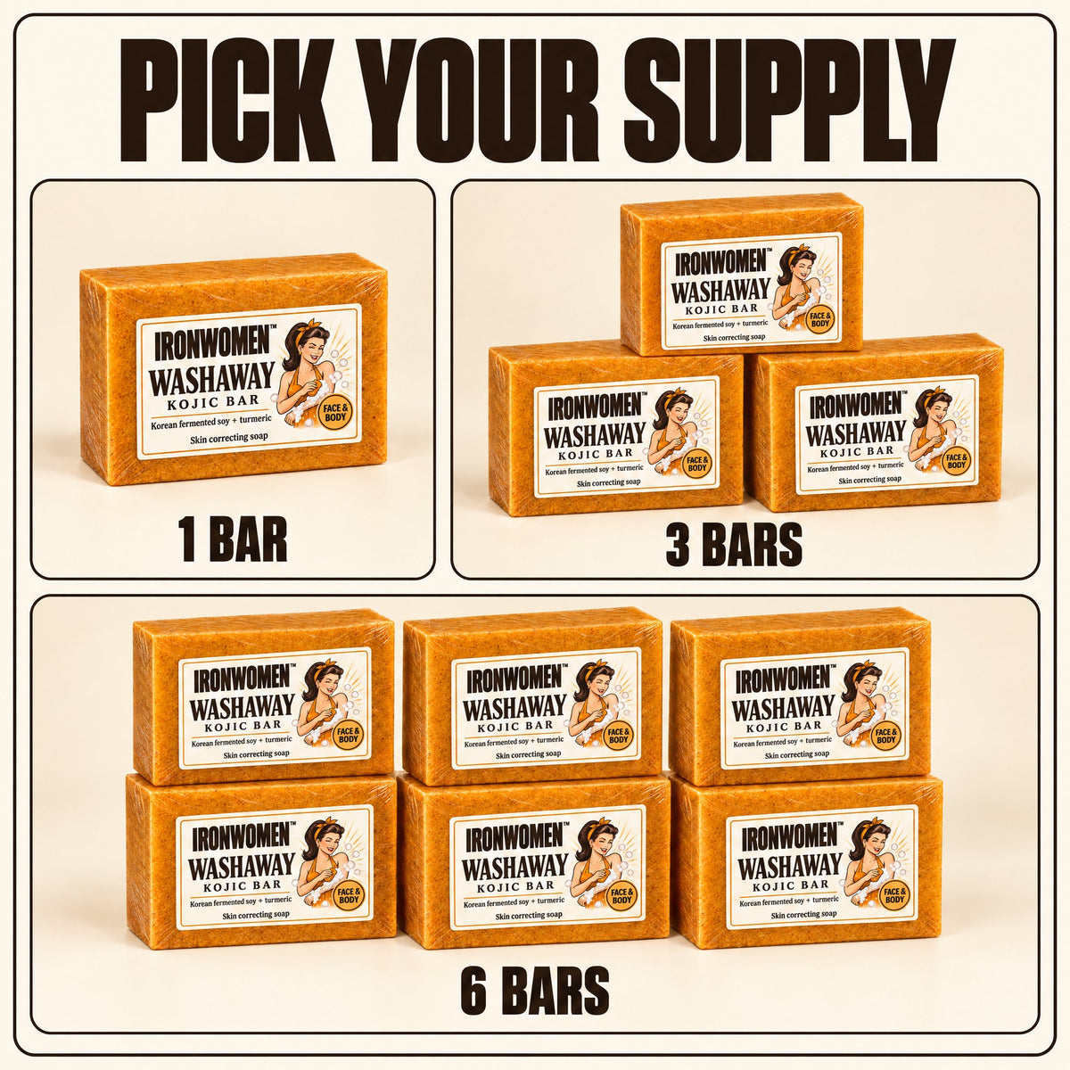 Pick your supply: 1 bar, 3 bars or 6 bars